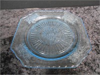 Blue Tiara Glass Plate 8½" Square