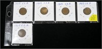 5- 1909-VDB Lincoln cents