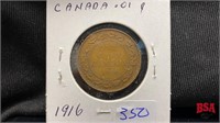 1916 Canadian large penny