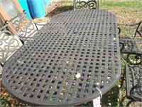 7 PIECE WROUGHT IRON PATIO SET