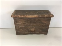 Faux Wood Plastic Box with Some Sewing Items