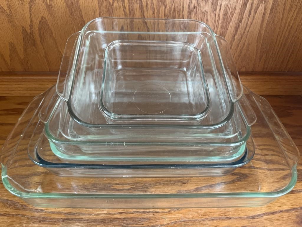 (7) Glass Baking Dishes - Five are Pyrex