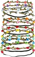 KEHAWK 12PCS Rose Flower Headband Girl Women