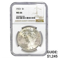 1923 Silver Peace Dollar NGC MS66