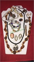 Group of costume jewelry including necklaces,