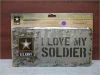 Metal Army " I Love My Soldier" Car Tag - NEW