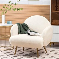 White Accent Sherpa Chair