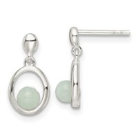 Silver- Light Blue Quartzite Dangle Earrings
