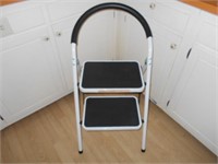 Wide Folding Step Ladder Black and White