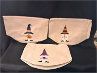 Canvas Halloween Tick or Treat Totes w/ handle (3)