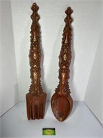 Large Decorative Fork and Spoon