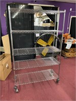 Large 5 Shelf Metal Storage Rack w/ Wheels