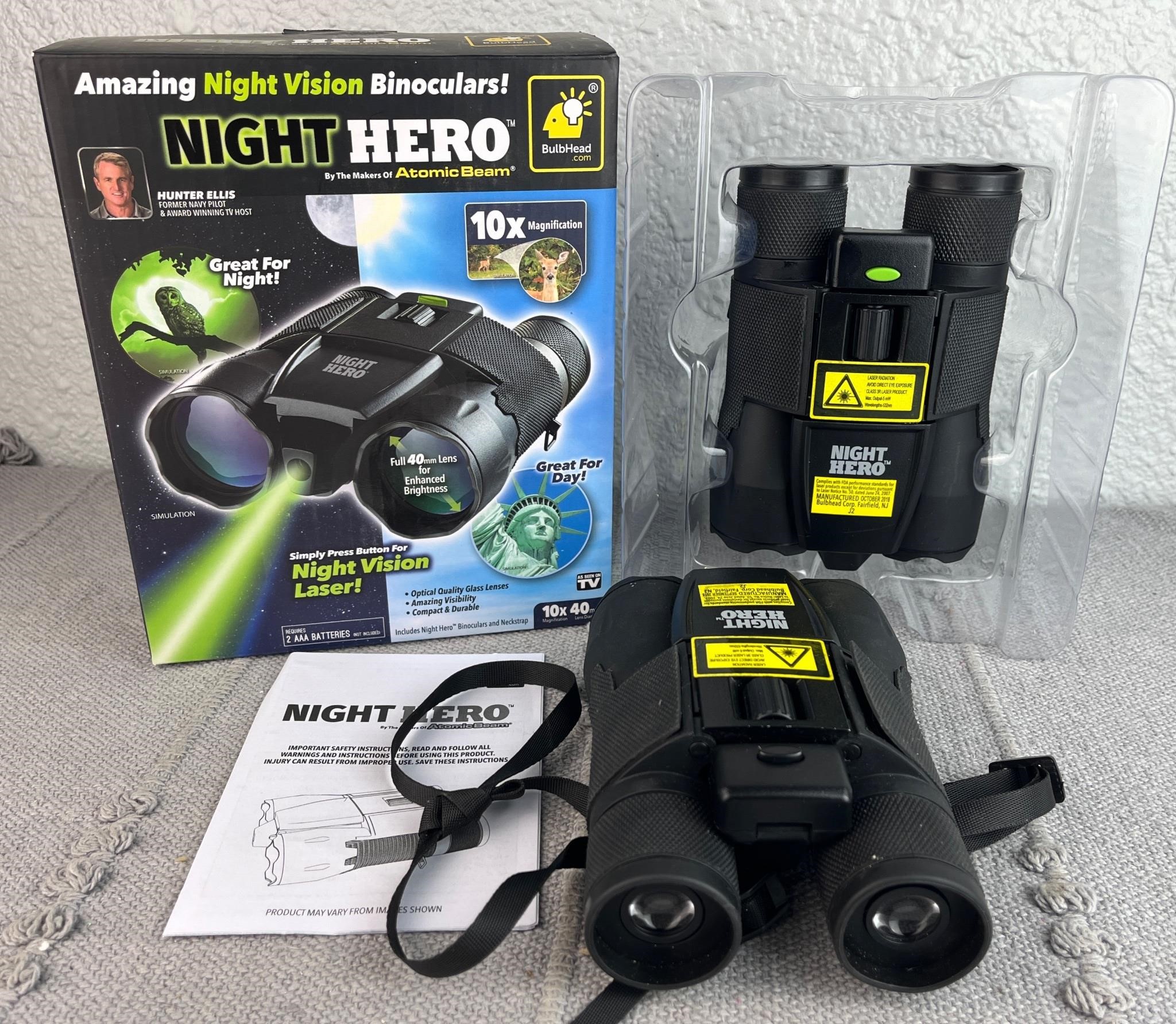 Lot of 2 Night Hero Binoculars Optical Glass Lens