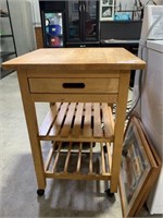 WOODEN MICROWAVE CART WITH DRAWER, 2 LOWER