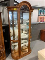 85" TALL ETCHED FRONT GLASS SHELF CURIO CABINET