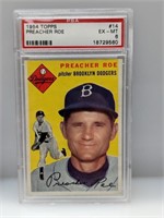 1954 Topps PSA 6 #14 Preacher Roe Brooklyn Dodgers