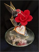 Cute hummingbird of love decorated with Swarovski
