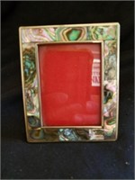 Abalone picture frame stamped alpaca Mexico 3.5 x