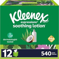 Kleenex Soothing Lotion  12 Boxes  3-Ply