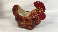 Vintage Ceramic Rooster Bisquit Server