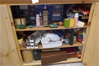 CONTENTS OF CABINET BASE- GAMES, ZIPPERS,