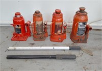 4, Hydraulic Bottle Jacks 20 ton,12 ton, Some