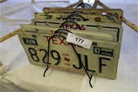 SET OF 5 VINTAGE TEXAS LICENSE PLATES