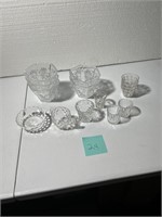 VINTAGE CLEAR GLASSWARE LOT MISC ITEMS
