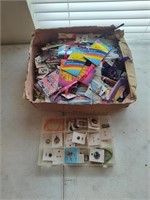 Box of Pencils, Pads, Toy Planes, Pins, Jewelry