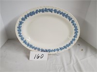 White Wedgewood with blue trim platter