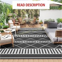 Outdoor Rug 5x8 Waterproof-Boho Patio Reversible