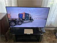 Samsung 55in TV, stand, DVD player