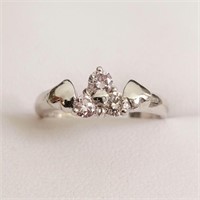 Certified 10K  Faint Pink Diamond (0.38ct) Ring