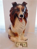 Sarge Collie Ceramic Dog Sculpture