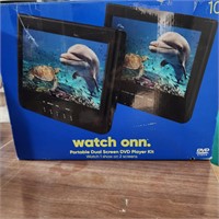 onn. 10" Dual Screen DVD Player with Digital Panel