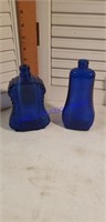 Vintage cobalt blue perfume bottles