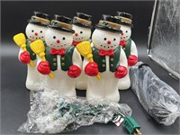 Set Of 5 Blowmold Snowman Lights