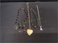 (3)Necklace & Earring Sets w/Heart Photo Pendant
