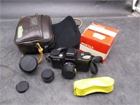 Pentax Asahi Camera, Lenses, Flash & Bag
