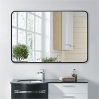 Sild Bathroom Mirror Black Rectangle Wall Mirror
