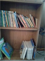 Children's books and bookcase