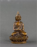 Chinese Small Bronze Shakyamuni Buddha Statue