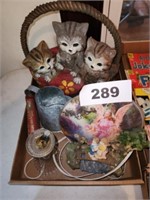 CATS IN BASKET- LIGHTED ANGEL & OTHER NIC NACS