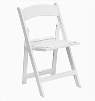 White Standard Folding Chair-Upholstered Seat