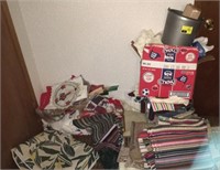 Large lot of blankets, rugs, fabric, and more