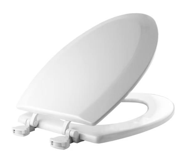 Mansfield Wood White Elongated Toilet Seat