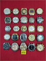 Lot of 25 Wristwatches, No Bands, AS IS