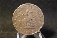 1857 Banks of Upper Canada Penny Token