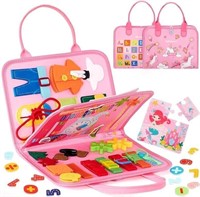 hahaland Toddler Busy Board-Unicorn, Pink
