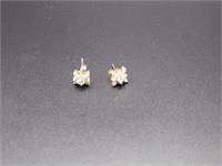 Pair Stamped 14KT Yellow & White Gold Diamond